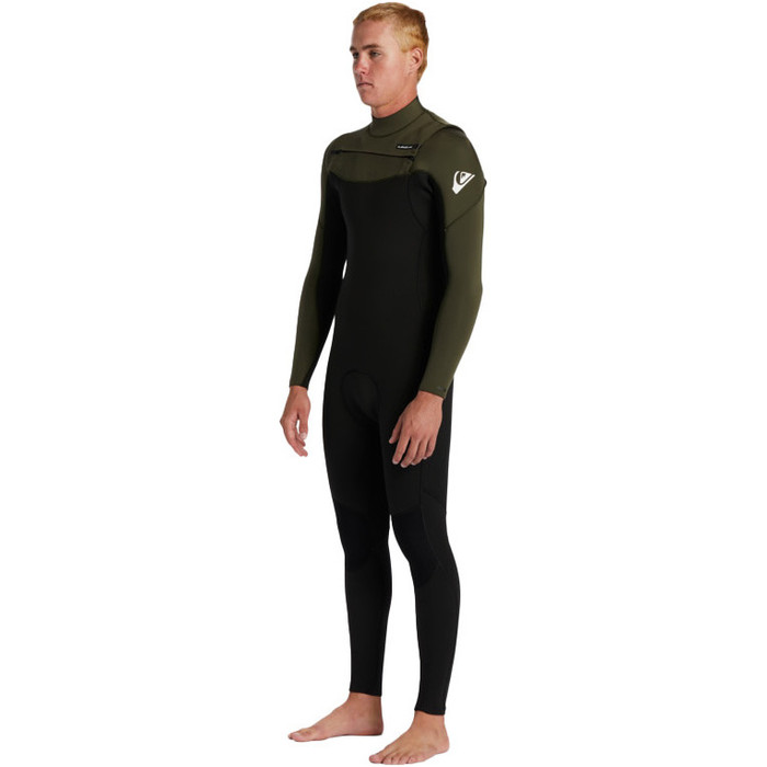 2024 Quiksilver Hombres Everyday Sessions 4/3mm Gbs Chest Zip Neopreno EQYW103201 - Black / Thyme